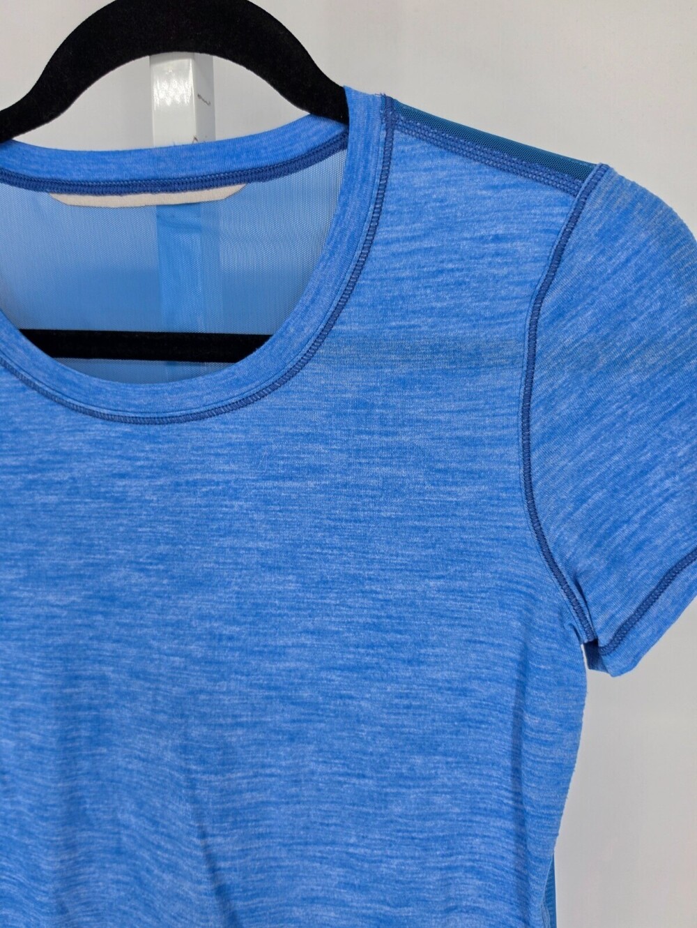 Lululemon Womens Sz 6 Meant To Move Tee Heathered Blazer Blue T Shirt - Picture 3 of 4
